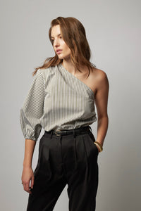 Phoebe Shirt - Olive Stripe
