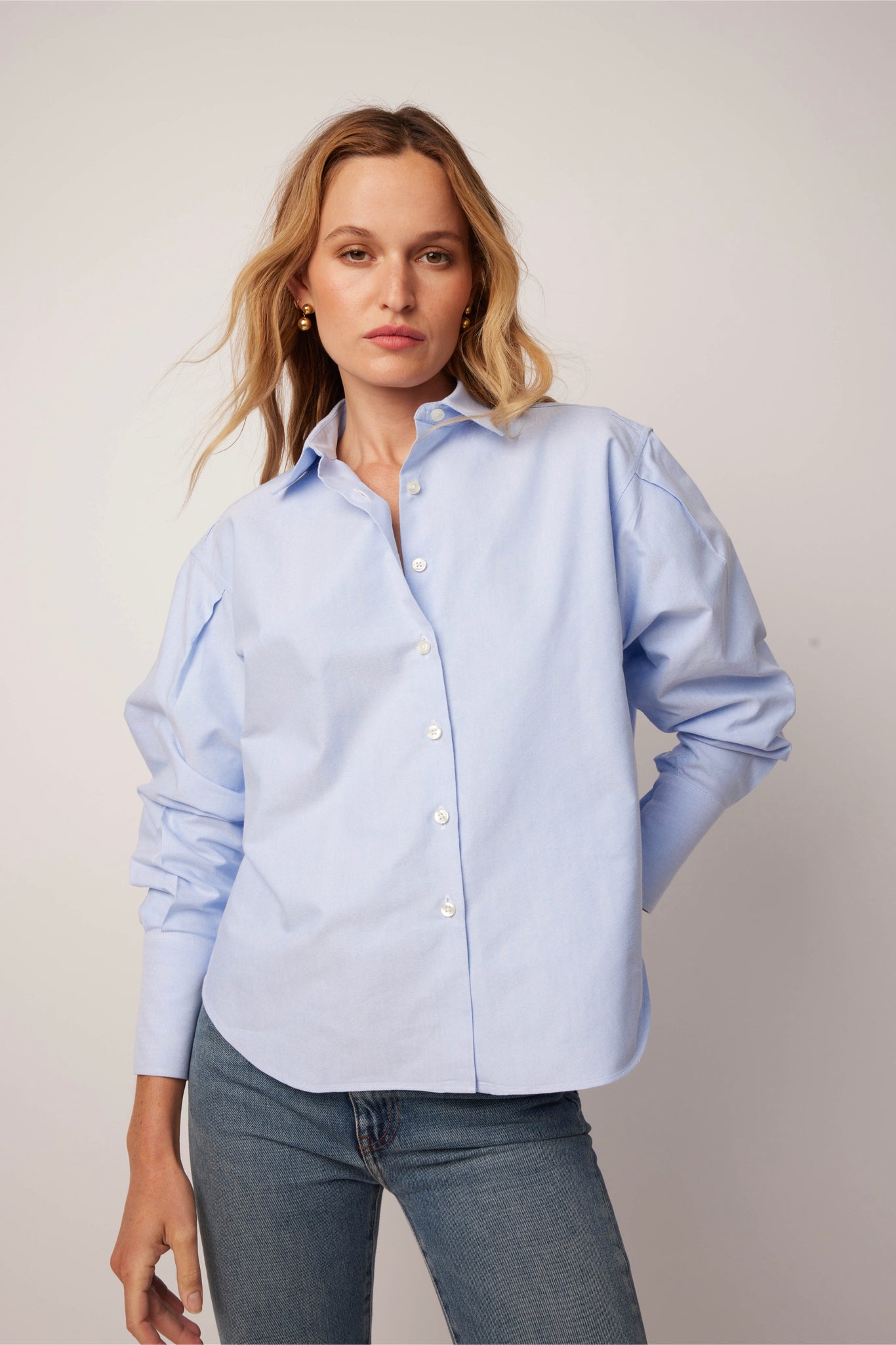 Isabel Shirt - Blue Oxford – T.LINE