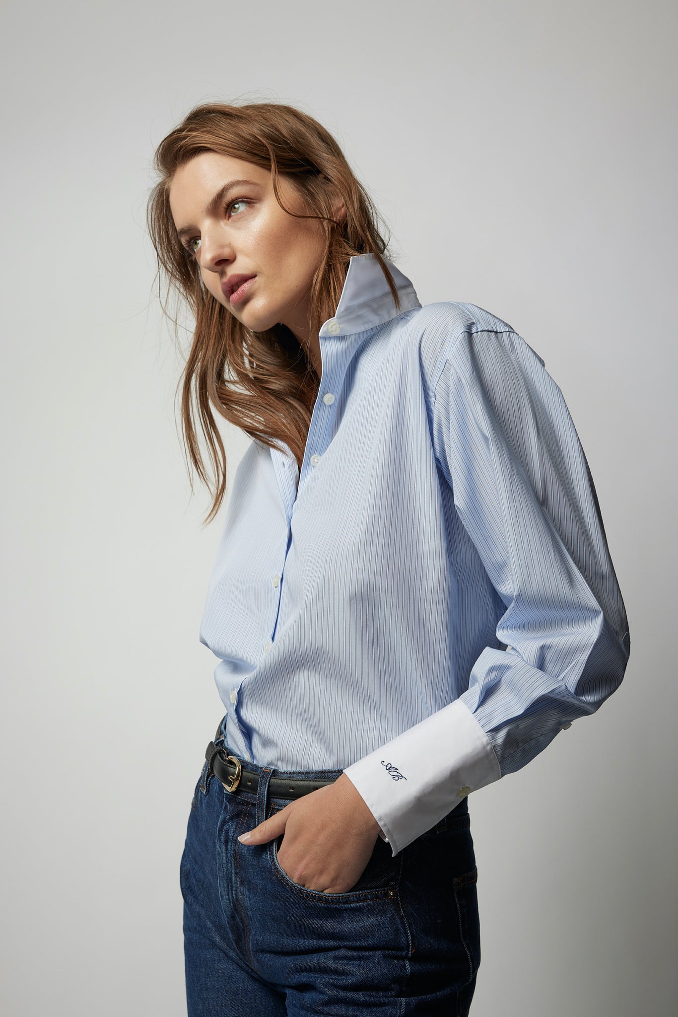 Isabel Shirt - Blue Stripe Banker
