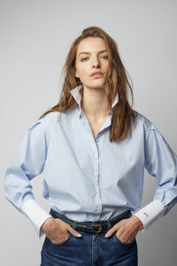 Isabel Shirt - Blue Stripe Banker