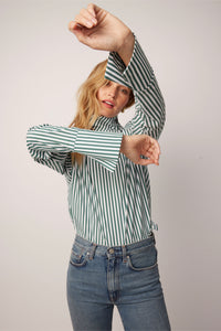 Delphine Shirt - Green Stripe