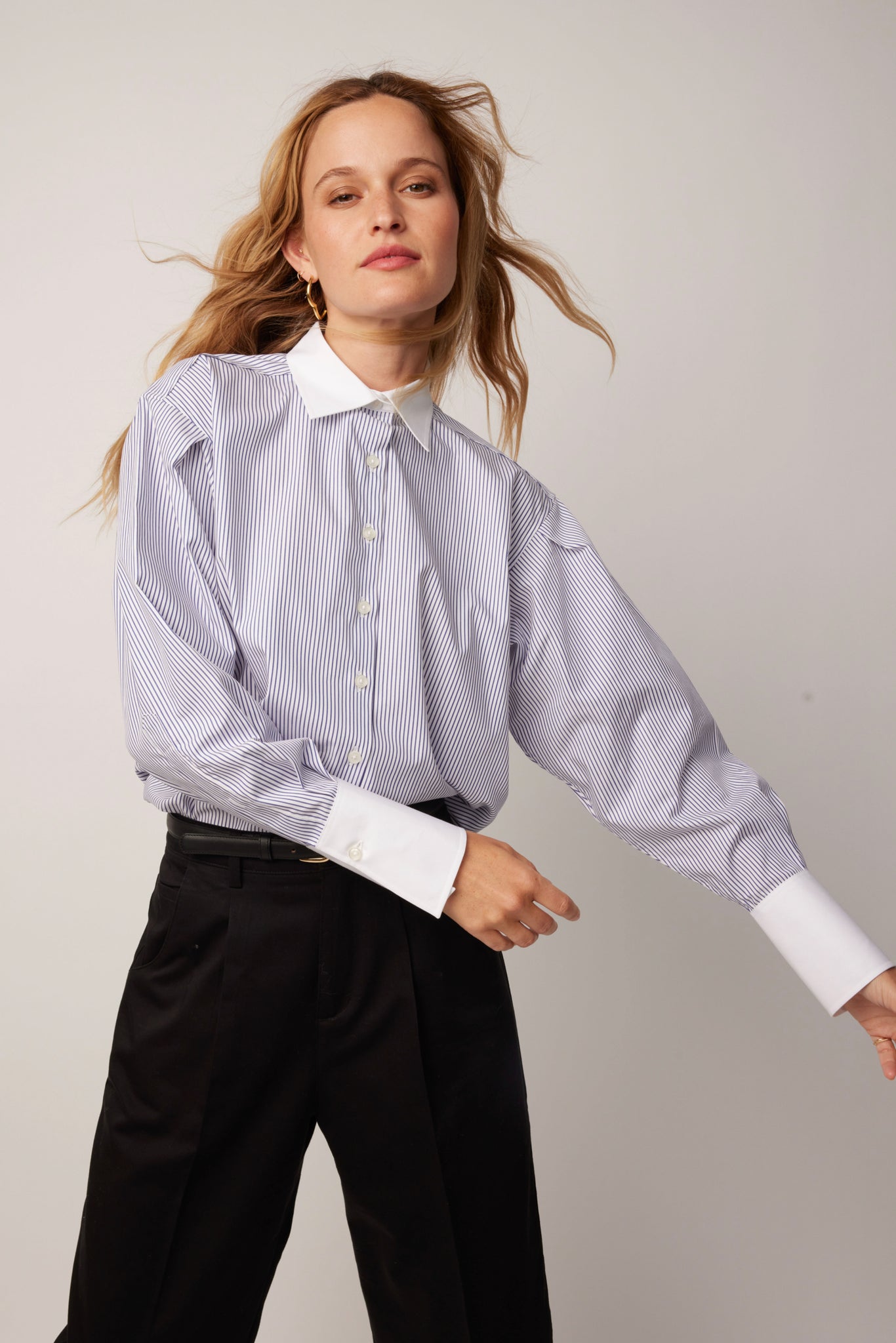 Isabel Shirt - Navy Stripe Banker