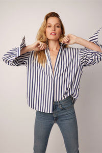 Isabel Shirt - Navy Wide Stripe