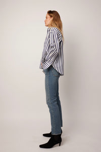 Isabel Shirt - Navy Wide Stripe