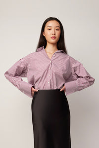 Isabel Shirt - Merlot Stripe