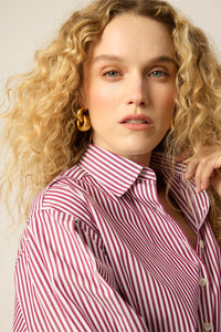 Isabel Shirt - Merlot Stripe