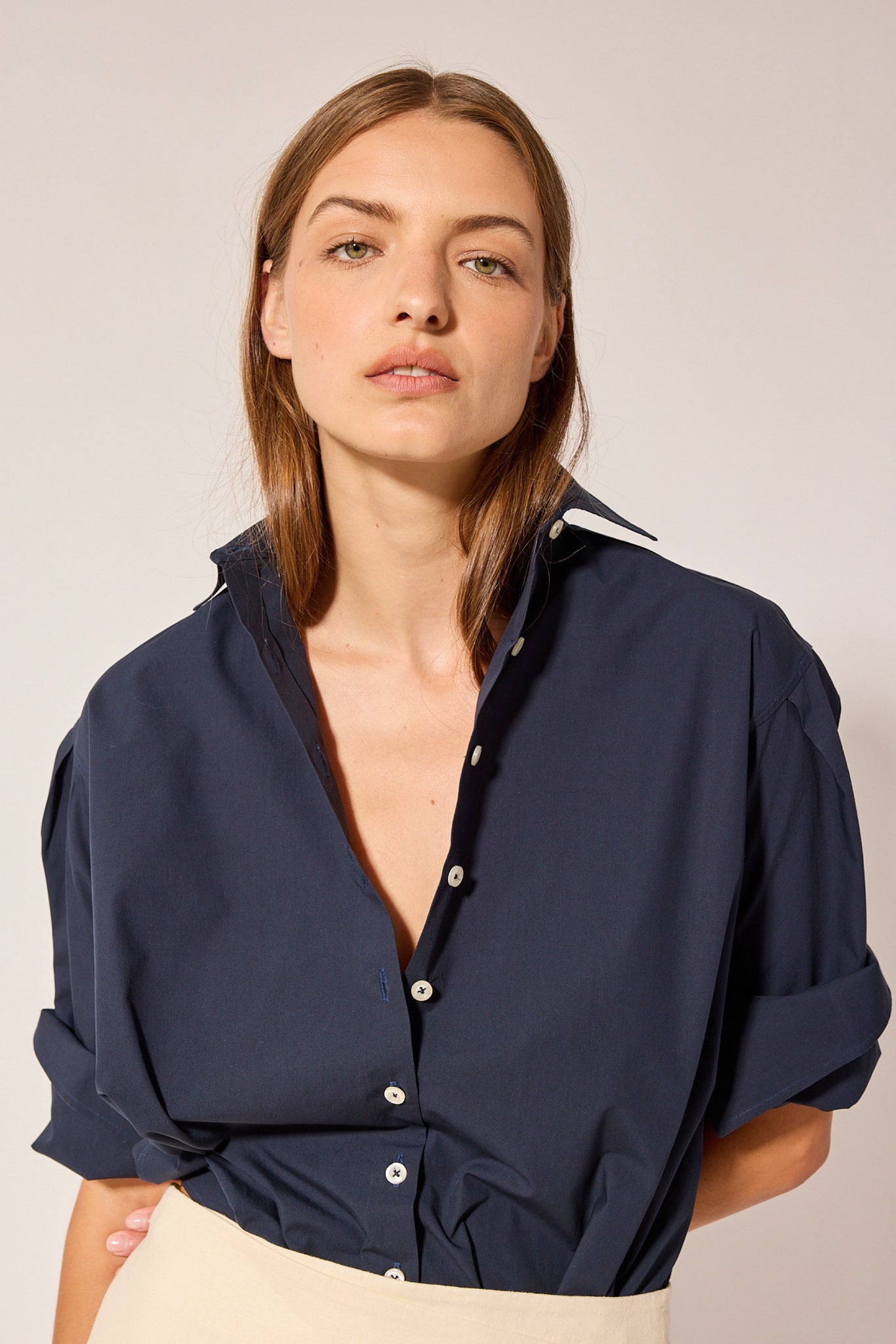Isabel Shirt - Navy Poplin