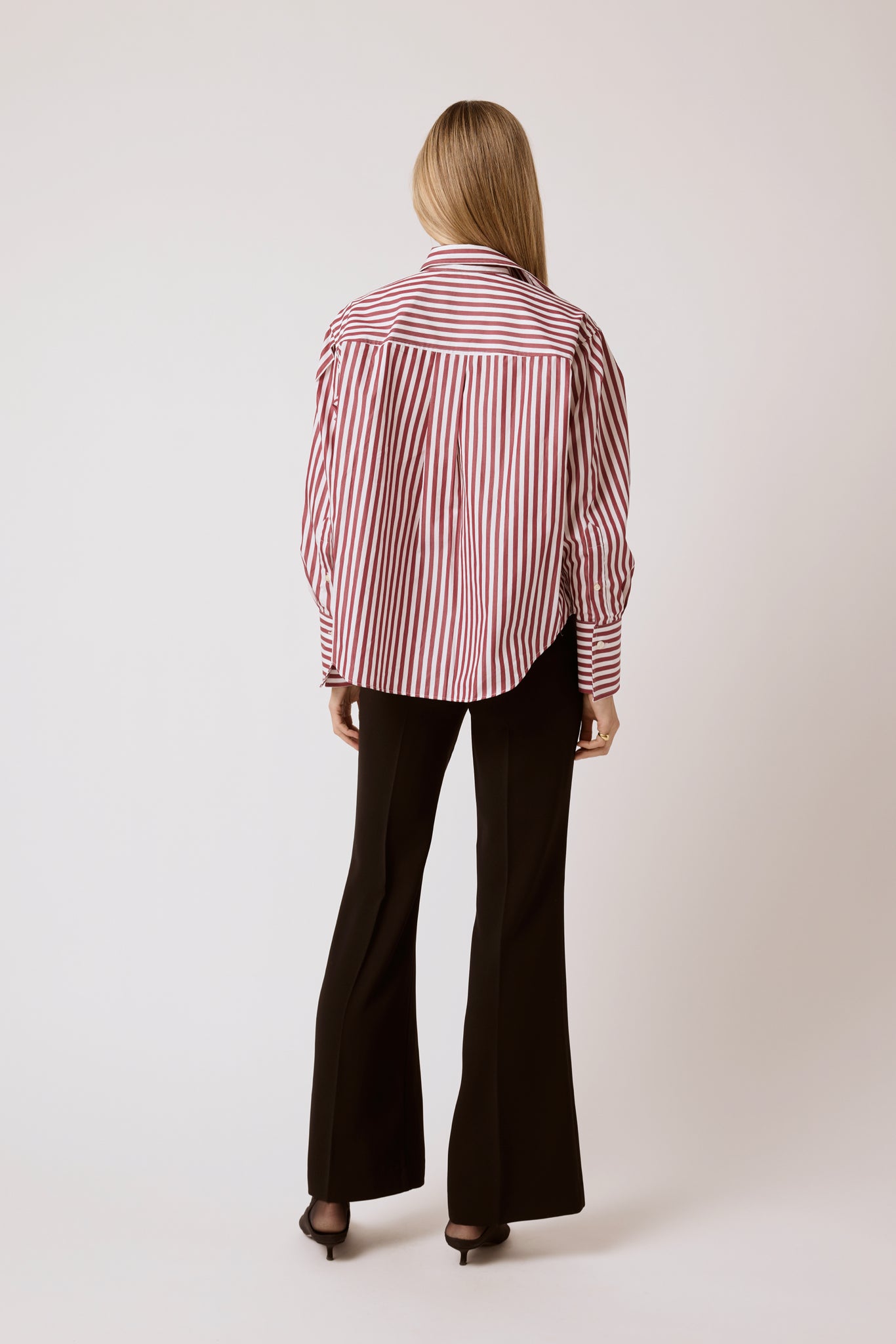 Isabel Shirt - Merlot Wide Stripe