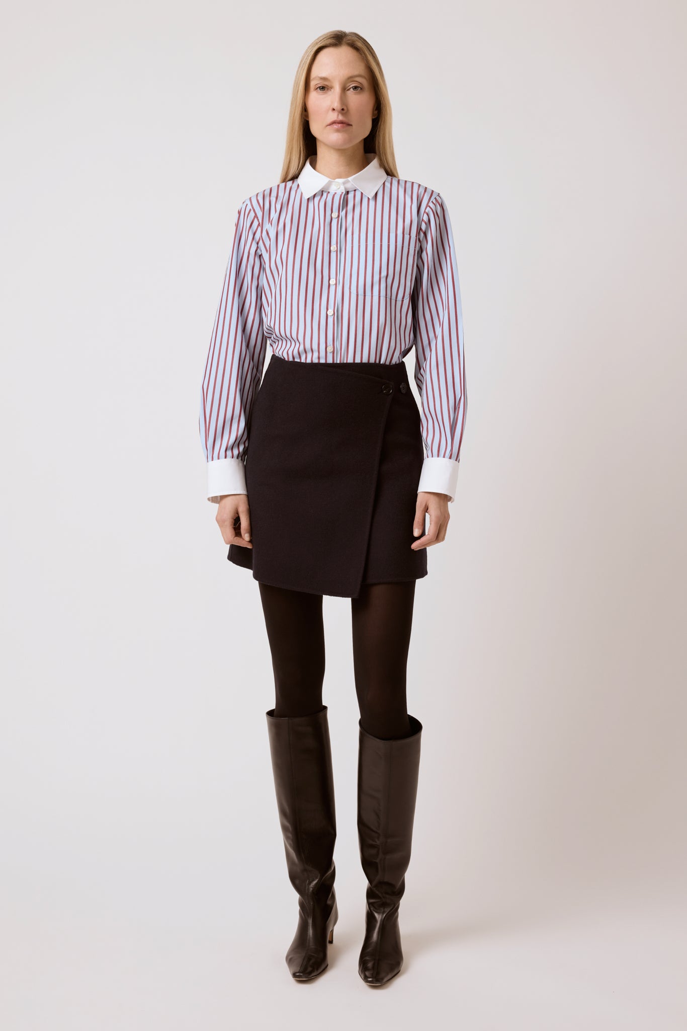 Coco Shirt - Merlot & Blue Banker