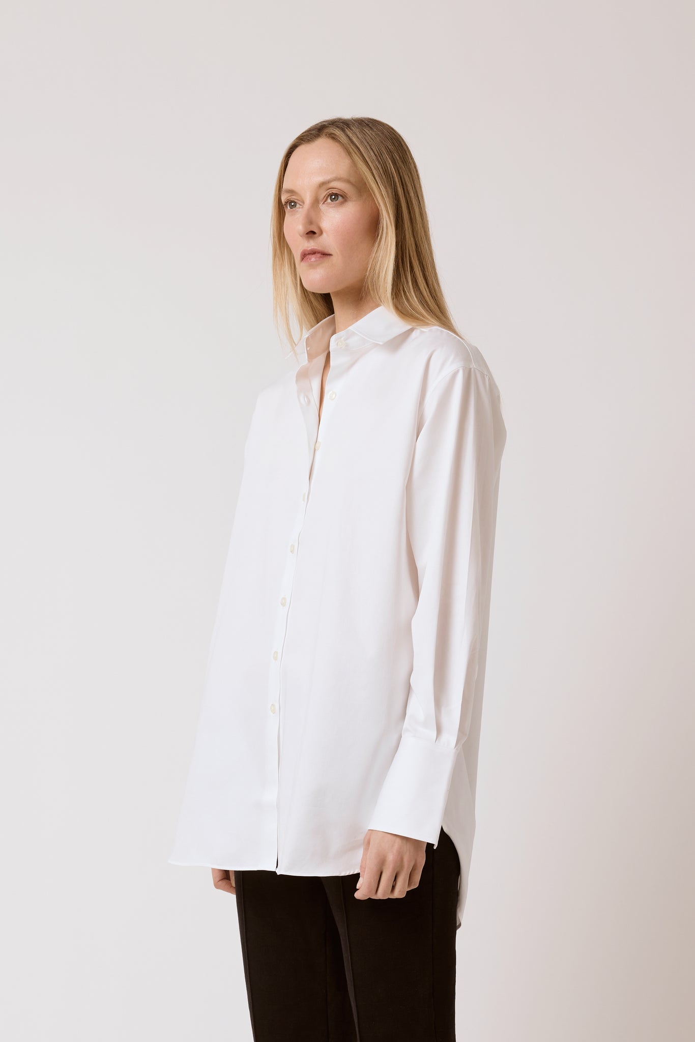 Ava Shirt - White Sateen