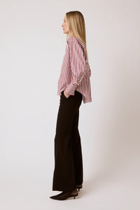 Isabel Shirt - Merlot Wide Stripe