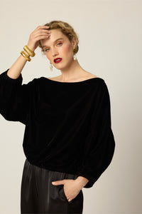 Filippa Top - Black Velvet