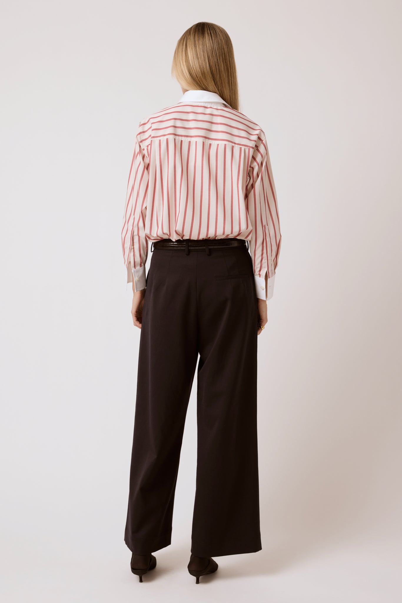Caroline Shirt - Red Stripe Banker