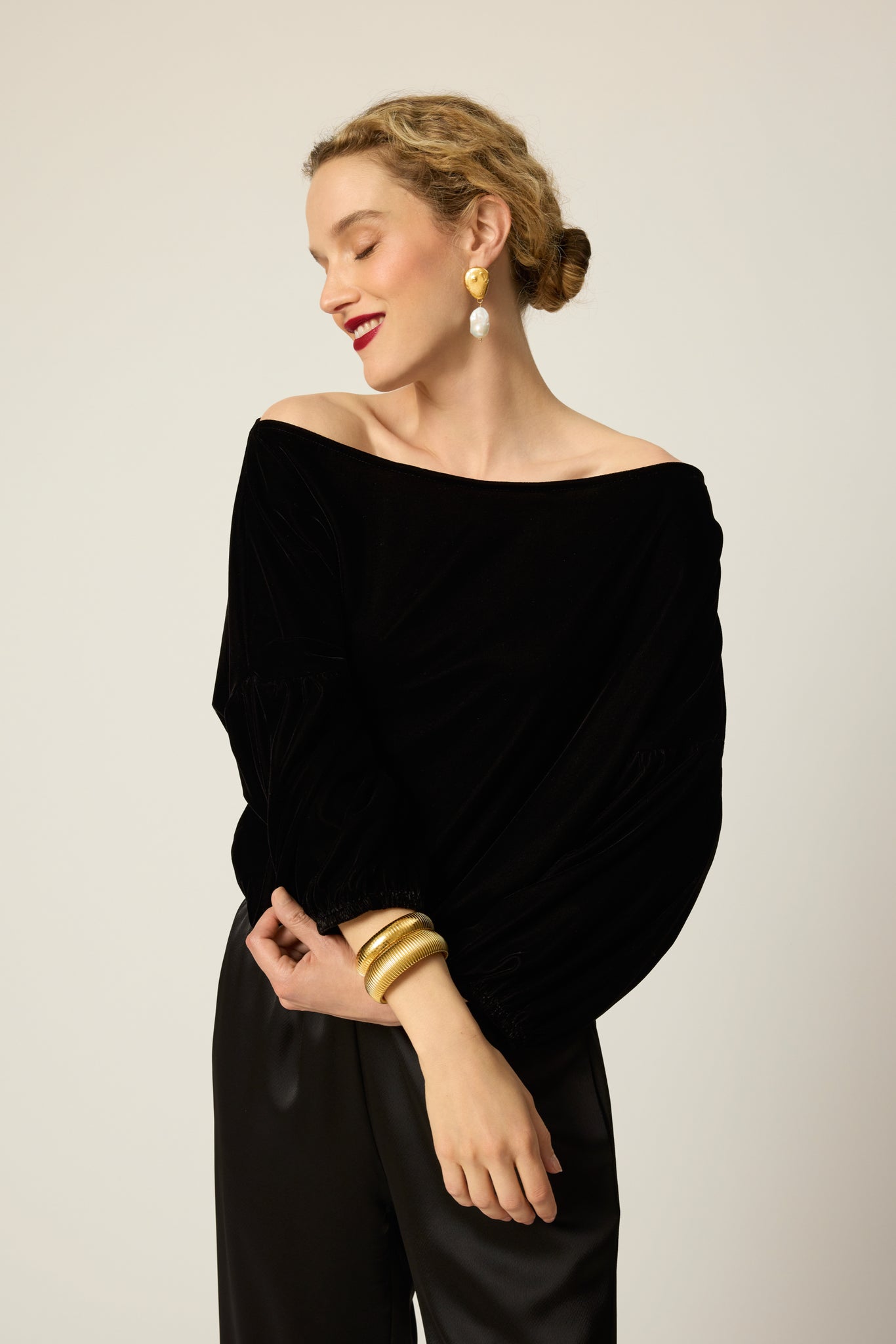 Filippa Top - Black Velvet