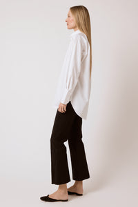 Ava Shirt - White Sateen