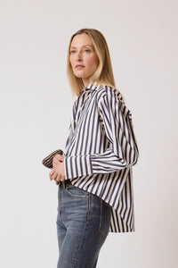 Isabel Shirt - Navy Wide Stripe