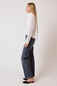 Coco Cropped Shirt - White Poplin