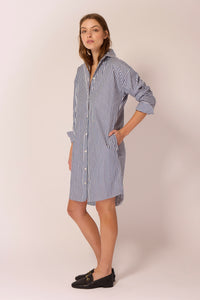 Stella Shirt Dress - Blue Stripe