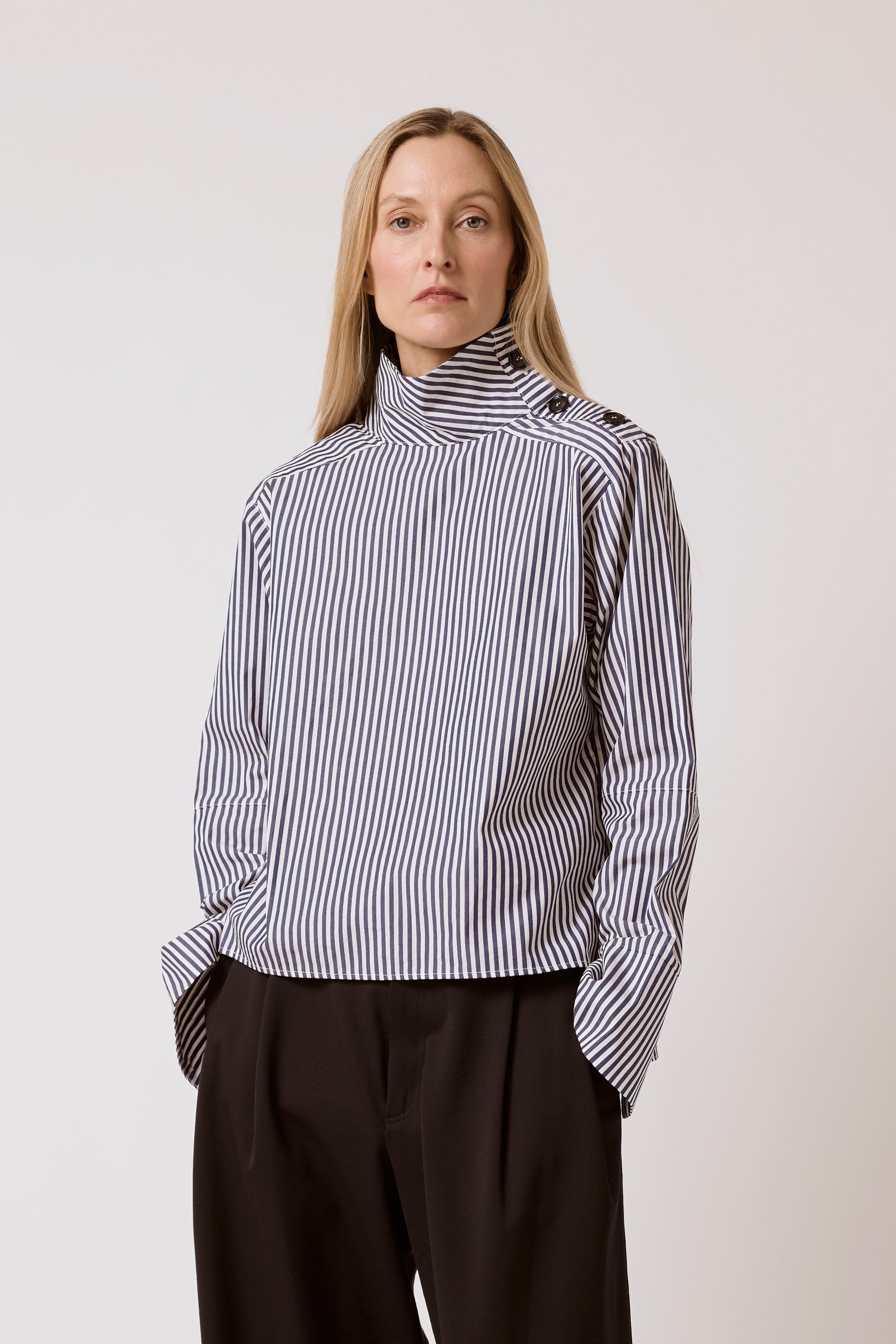 Delphine Shirt - Blue Stripe – T.LINE