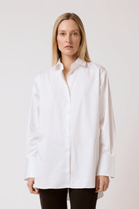 Ava Shirt - White Sateen