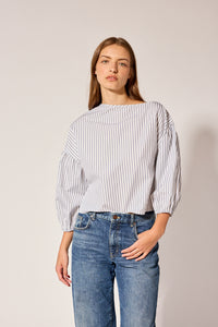 Cecilia Top - Navy Triple Stripe