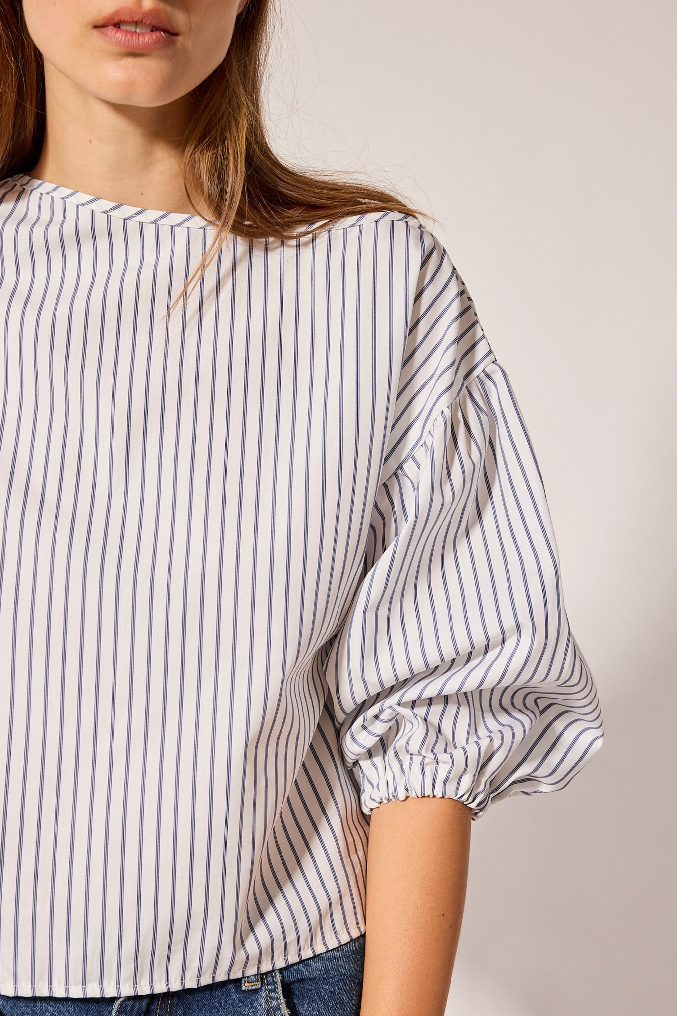 Cecilia Top - Navy Triple Stripe