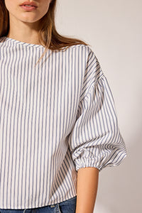 Cecilia Top - Navy Triple Stripe