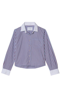 Coco Shirt - Merlot & Blue Banker