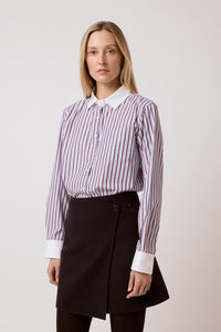 Coco Shirt - Merlot & Blue Banker